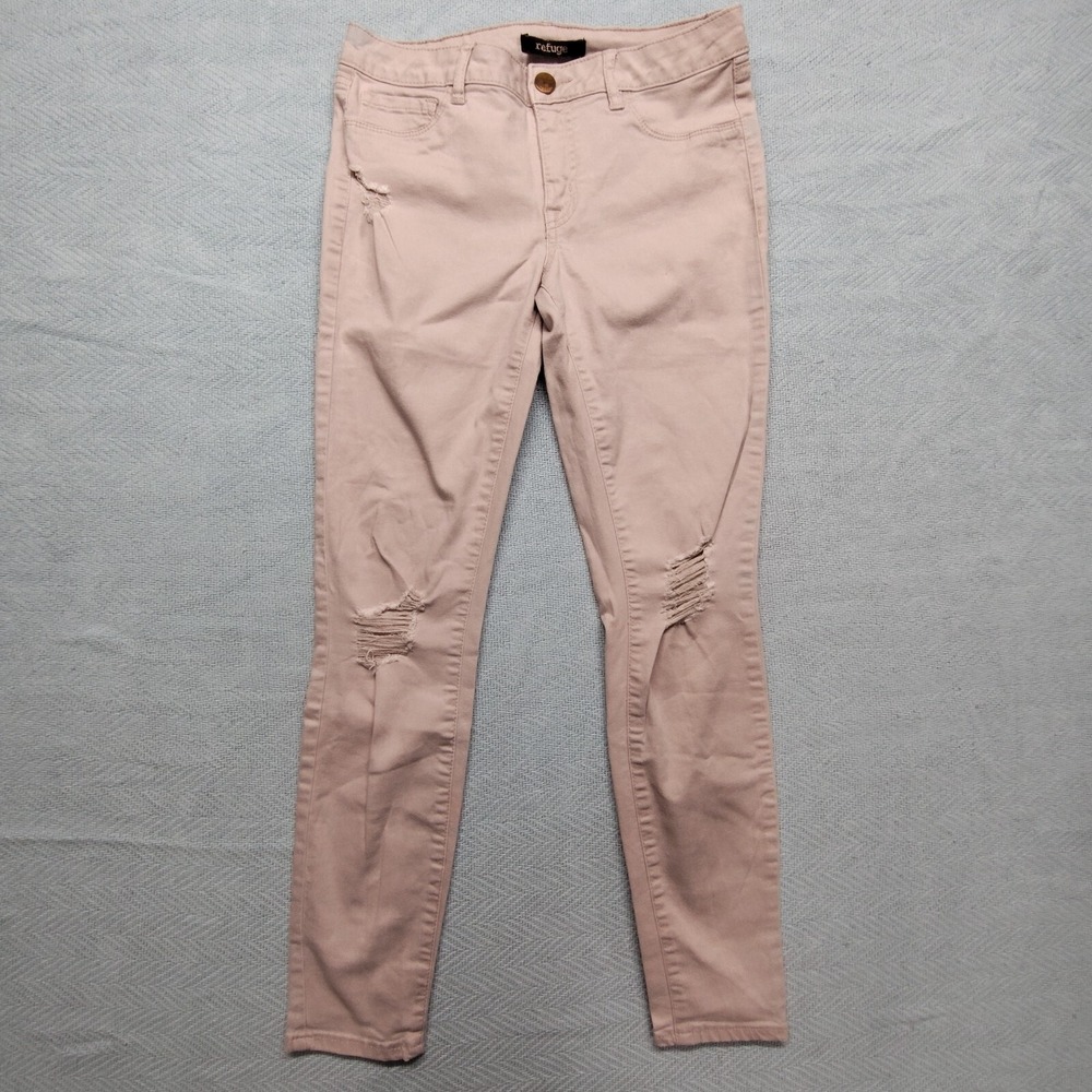 Refuge denim size 2 dusty rose pink skinny stretch distressed jeans